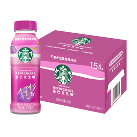 星巴克生咖芒果火龙果柠檬风味轻咖啡因果汁饮料270ml*15