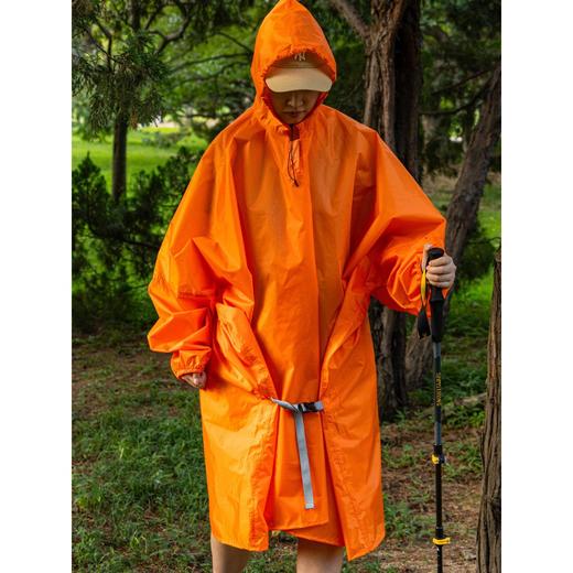 杉木山装雨衣男户外露营徒步防水透气雨披女带袖轻薄便携带袖外套 商品图0