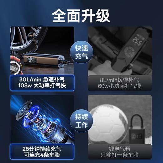 倍思 车载充气泵 迷你便携式汽车电动车用打气筒 轿车轮胎压自动冲气 商品图6