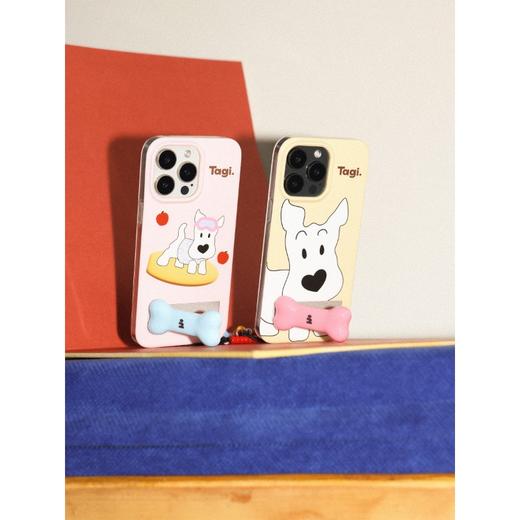Tagi 开心骨头小尾巴手机壳 黄油 开心餐桌撞色小骨头隐藏小尾巴折叠金属支架手机壳手机链条苹果手机壳 商品图1