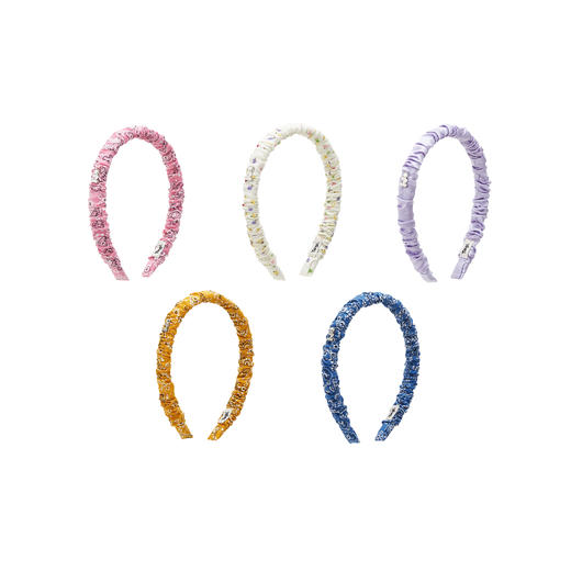 Tagi 想象褶皱发箍 褶皱布艺百搭多色甜美发箍碎花头箍发饰 商品图0