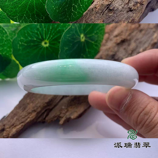 派瑞翡翠 翡翠手镯 糯种 绿色 飘花 商品图2