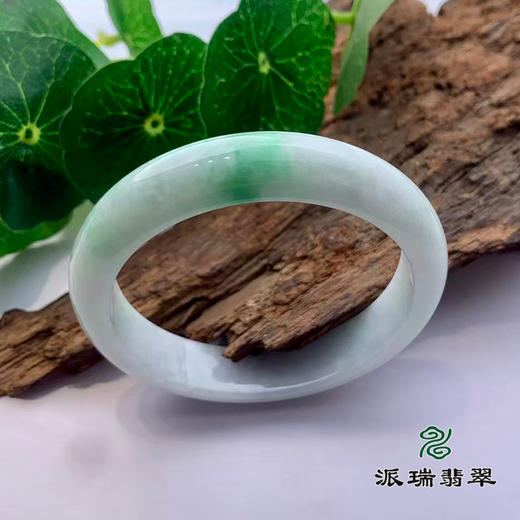 派瑞翡翠 翡翠手镯 糯种 绿色 飘花 商品图0