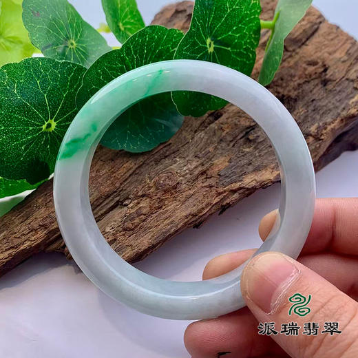 派瑞翡翠 翡翠手镯 糯种 绿色 飘花 商品图2