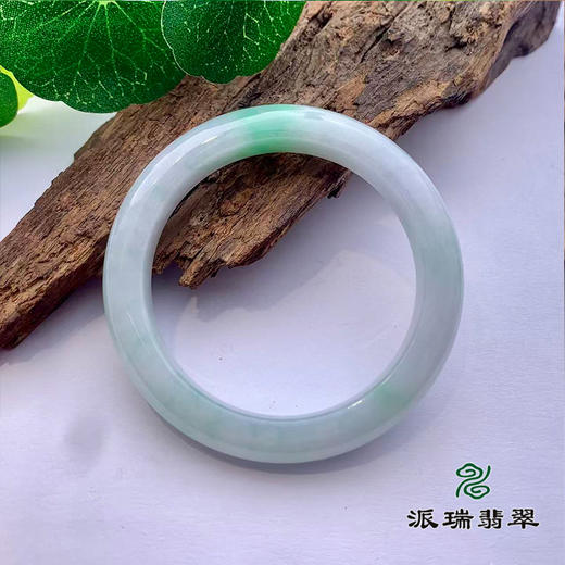派瑞翡翠 翡翠手镯 糯种 绿色 飘花 商品图1