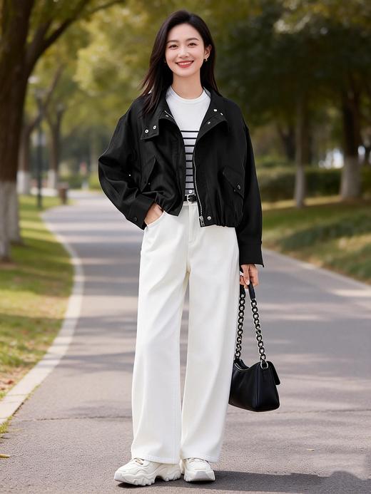 现货 臣禾	【轻氧珠光短外套】小个子必备立翻领休闲夹克	9261010175 商品图6