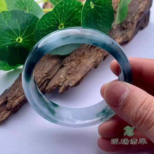 派瑞翡翠 翡翠手镯 糯种 绿色 飘花 商品图3