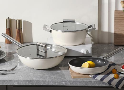 德世朗DFS-TZ954B-WH 致简精铁不粘锅三件套 商品图0