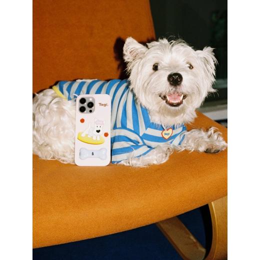 Tagi 开心骨头小尾巴手机壳 黄油 开心餐桌撞色小骨头隐藏小尾巴折叠金属支架手机壳手机链条苹果手机壳 商品图2