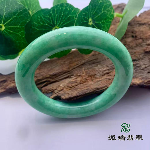 派瑞翡翠 翡翠手镯 糯种 绿色 商品图0