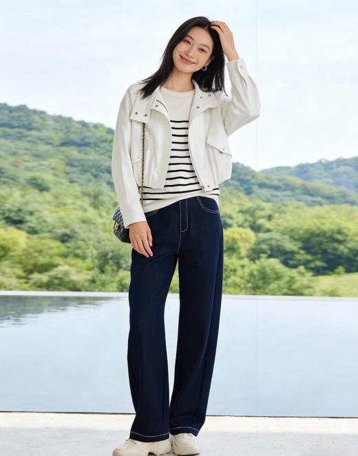 现货 臣禾	【轻氧珠光短外套】小个子必备立翻领休闲夹克	9261010175 商品图1