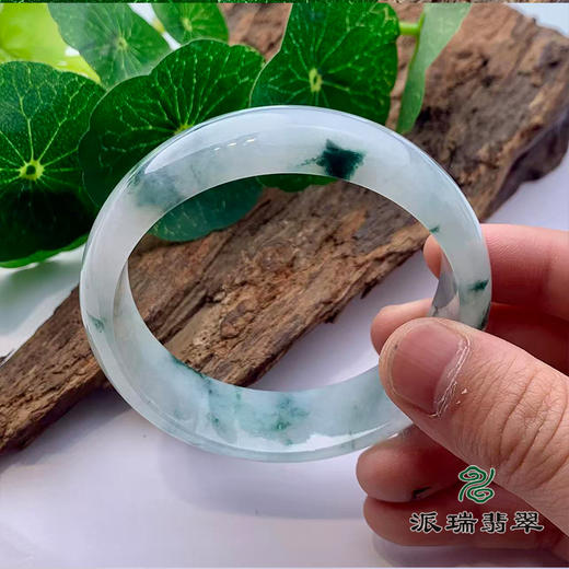 派瑞翡翠 翡翠手镯 糯种 绿色 飘花 商品图3