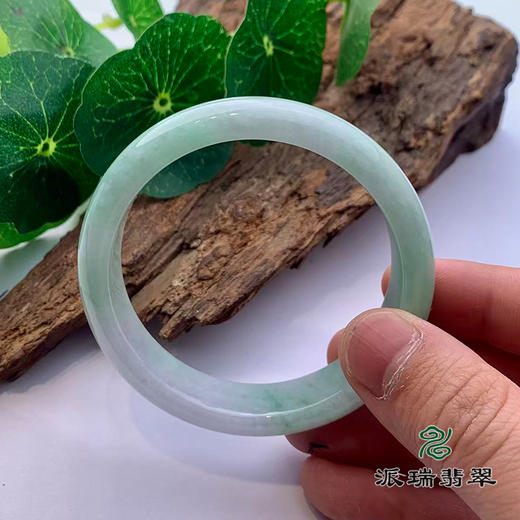 派瑞翡翠 翡翠手镯 糯种 绿色 飘花 商品图3