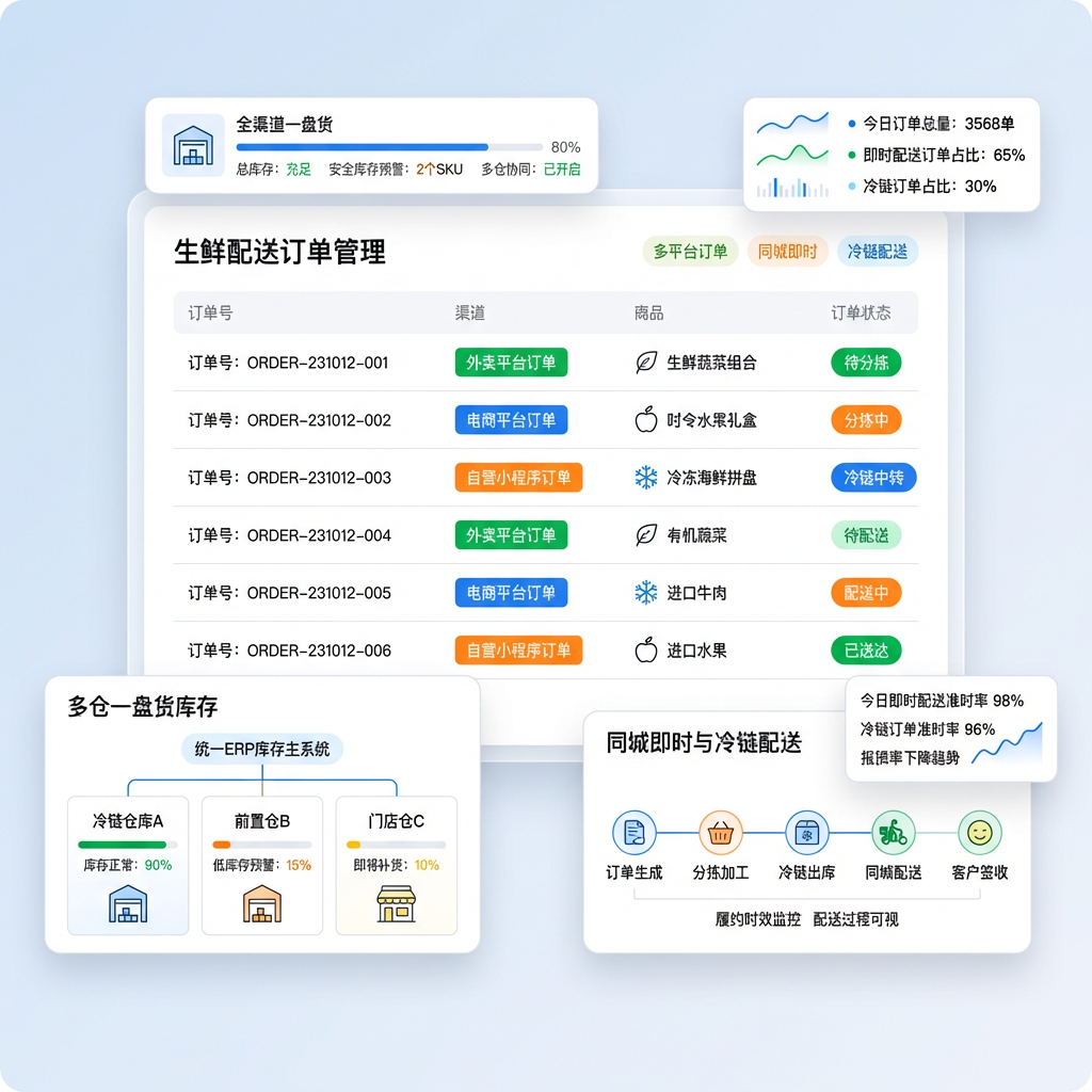 生鲜配送erp系统 - 生鲜配送订单管理