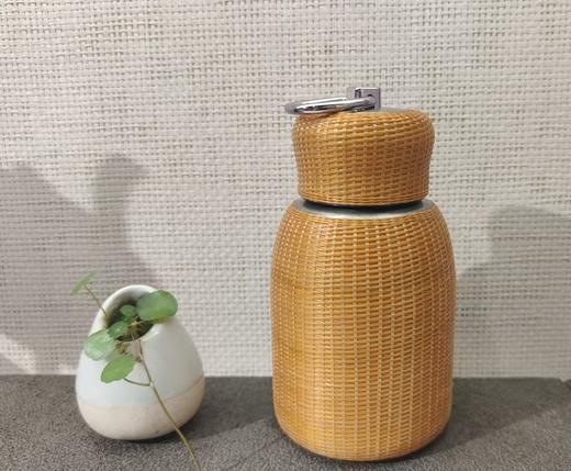 XJPY68-1 竹丝精编带盖小胖保温杯 商品图0