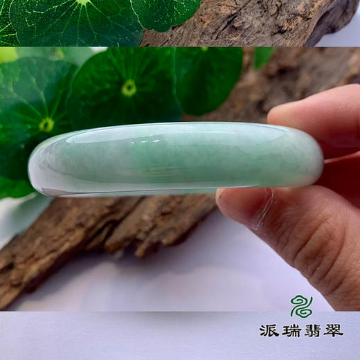 派瑞翡翠 翡翠手镯 糯种 绿色 飘花 商品图2