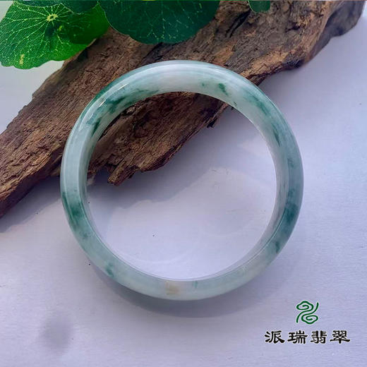 派瑞翡翠 翡翠手镯 糯种 绿色 飘花 商品图1