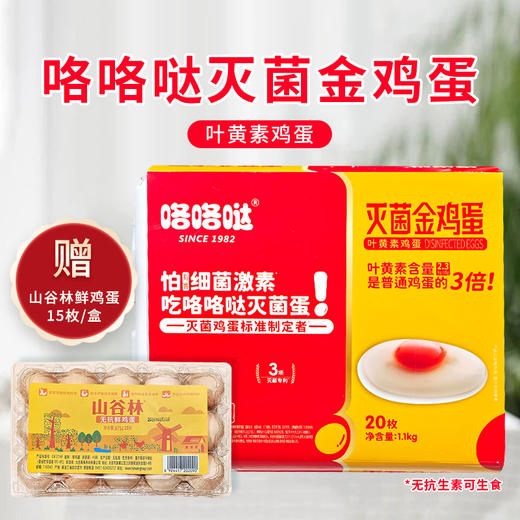 咯咯哒灭菌金鸡蛋叶黄素鸡蛋20枚/盒赠山谷林鸡蛋15枚 商品图1