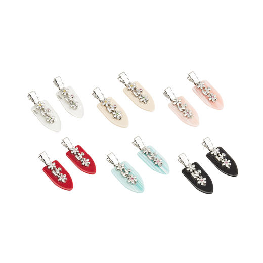 Tagi 金属鼓鼓小花刘海夹  小花边夹无痕鸭嘴夹刘海夹发卡 商品图0