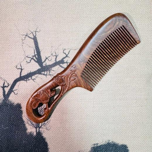 <有书甄选>【非遗手工梳子】黑金檀木 梳子 商品图3