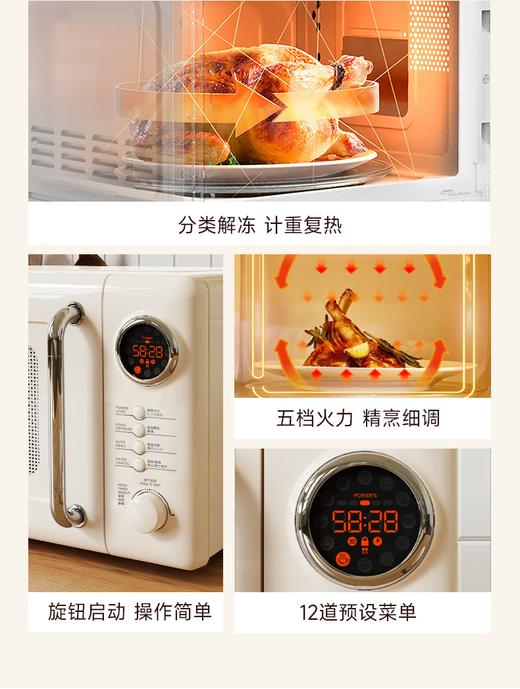 倾厨20L日式复古微波炉 商品图3