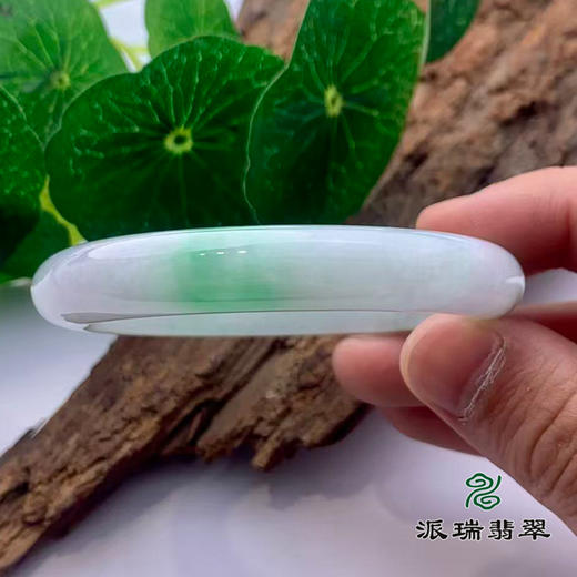 派瑞翡翠 翡翠手镯 糯种 绿色 飘花 商品图2