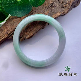 派瑞翡翠 翡翠手镯 糯种 绿色 飘花