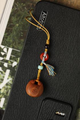 老山檀香【小胖福】挂件钥匙扣