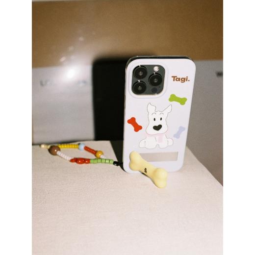 Tagi 开心骨头小尾巴手机壳 黄油 开心餐桌撞色小骨头隐藏小尾巴折叠金属支架手机壳手机链条苹果手机壳 商品图3
