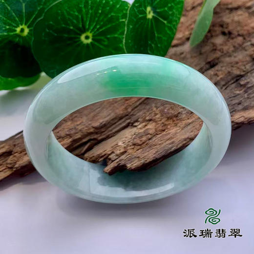 派瑞翡翠 翡翠手镯 糯种 绿色 飘花 商品图0
