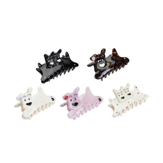 Tagi 哈哈小狗彩色鲨鱼夹 钻石醋酸无痕鲨鱼夹醋酸可爱发抓 商品图0