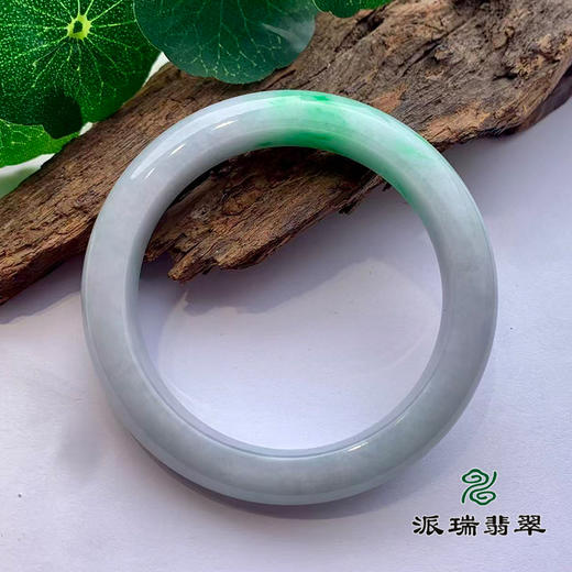 派瑞翡翠 翡翠手镯 糯种 绿色 飘花 商品图3