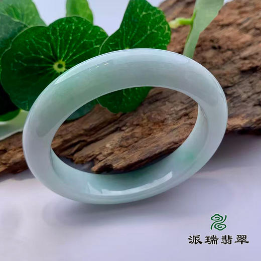 派瑞翡翠 翡翠手镯 糯种 绿色 飘花 商品图0
