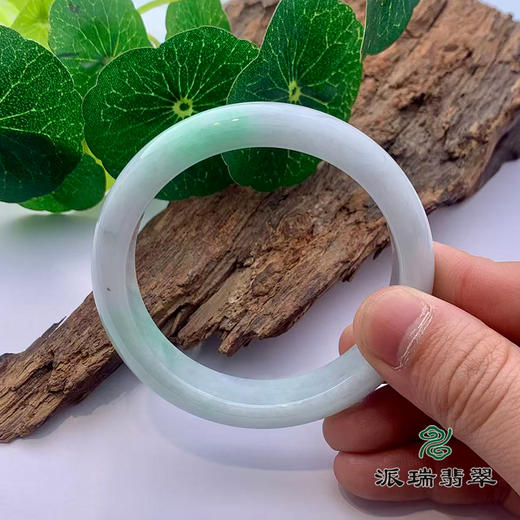派瑞翡翠 翡翠手镯 糯种 绿色 飘花 商品图3