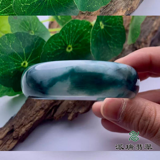 派瑞翡翠 翡翠手镯 糯种 绿色 飘花 商品图2