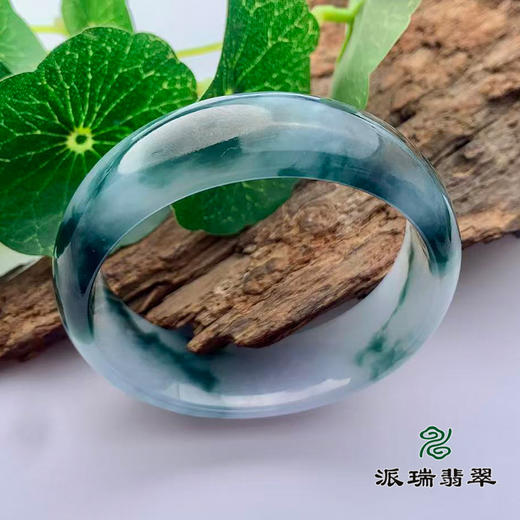 派瑞翡翠 翡翠手镯 糯种 绿色 飘花 商品图0