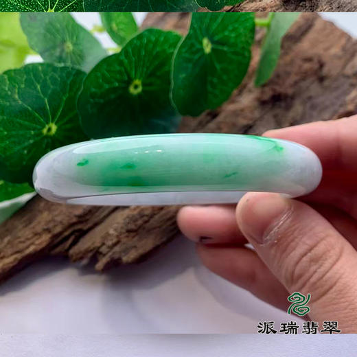 派瑞翡翠 翡翠手镯 糯种 绿色 飘花 商品图1