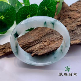派瑞翡翠 翡翠手镯 糯种 绿色 飘花