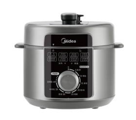 美的（510842）YLE6329电压力锅 机械旋钮 一锅双胆 金属外壳机身 特色水饺 6L大容量