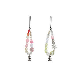 Tagi 青提小花手机链短款  限定耐磨手机链手工珠串挂链手腕短款防摔挂坠