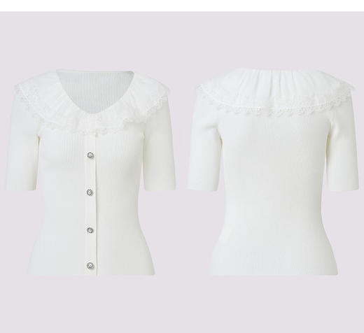 精致日常套头毛针织衫25夏修身显瘦肌理感上衣（MS86SW016A10） 商品图1