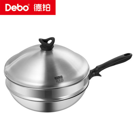 Debo德铂-伏尔泰炒锅 钛不粘·0涂层（配蒸格、硅胶铲、钢锅盖） 商品图12