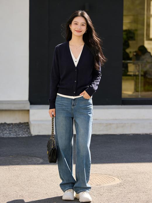 现货 臣禾	【层次感】V领假两件羊毛衫针织开衫【100%羊毛】9261090175 商品图5