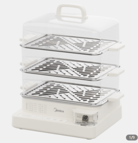 美的（510853） ZGC322301多功能电蒸锅 22L大容量 3层自由组合 28秒快速蒸汽 3D可视注水