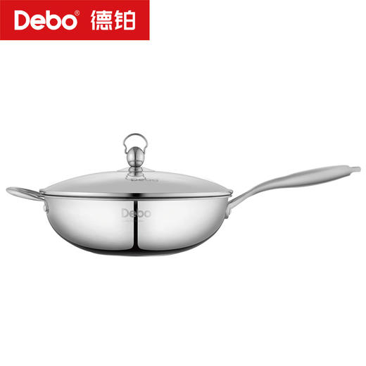 Debo德铂-贝沃恩炒锅 不锈钢·无涂层（配玻璃锅盖） 商品图6