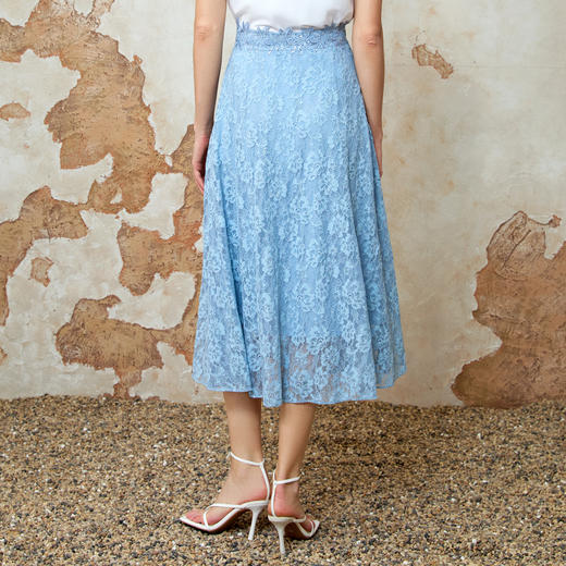 EITIE爱特爱夏季新款精致蕾丝a字高腰显瘦百搭通勤半身裙8206905 商品图4