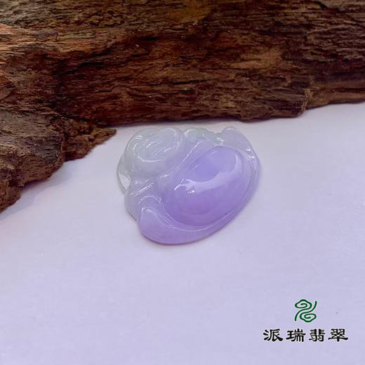 派瑞翡翠 翡翠佛 糯种 紫色 商品图3