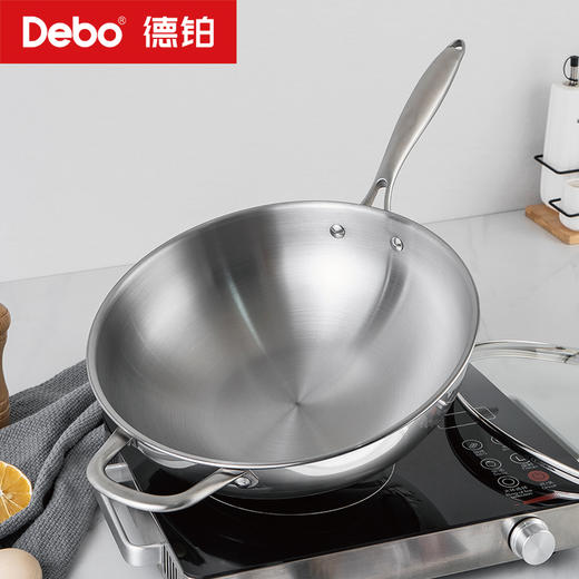 Debo德铂-贝沃恩炒锅 不锈钢·无涂层（配玻璃锅盖） 商品图0