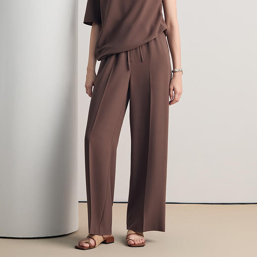 EITIE爱特爱轻松百搭松紧腰显瘦直筒通勤休闲裤2026夏季新款8605304 商品图10