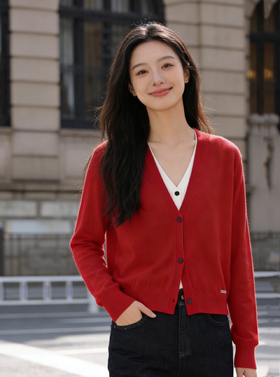 现货 臣禾	【层次感】V领假两件羊毛衫针织开衫【100%羊毛】9261090175